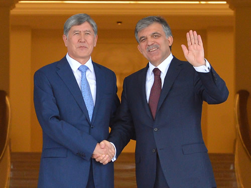 President Atambayev of Kyrgyzstan at the Çankaya Presidential Palace.